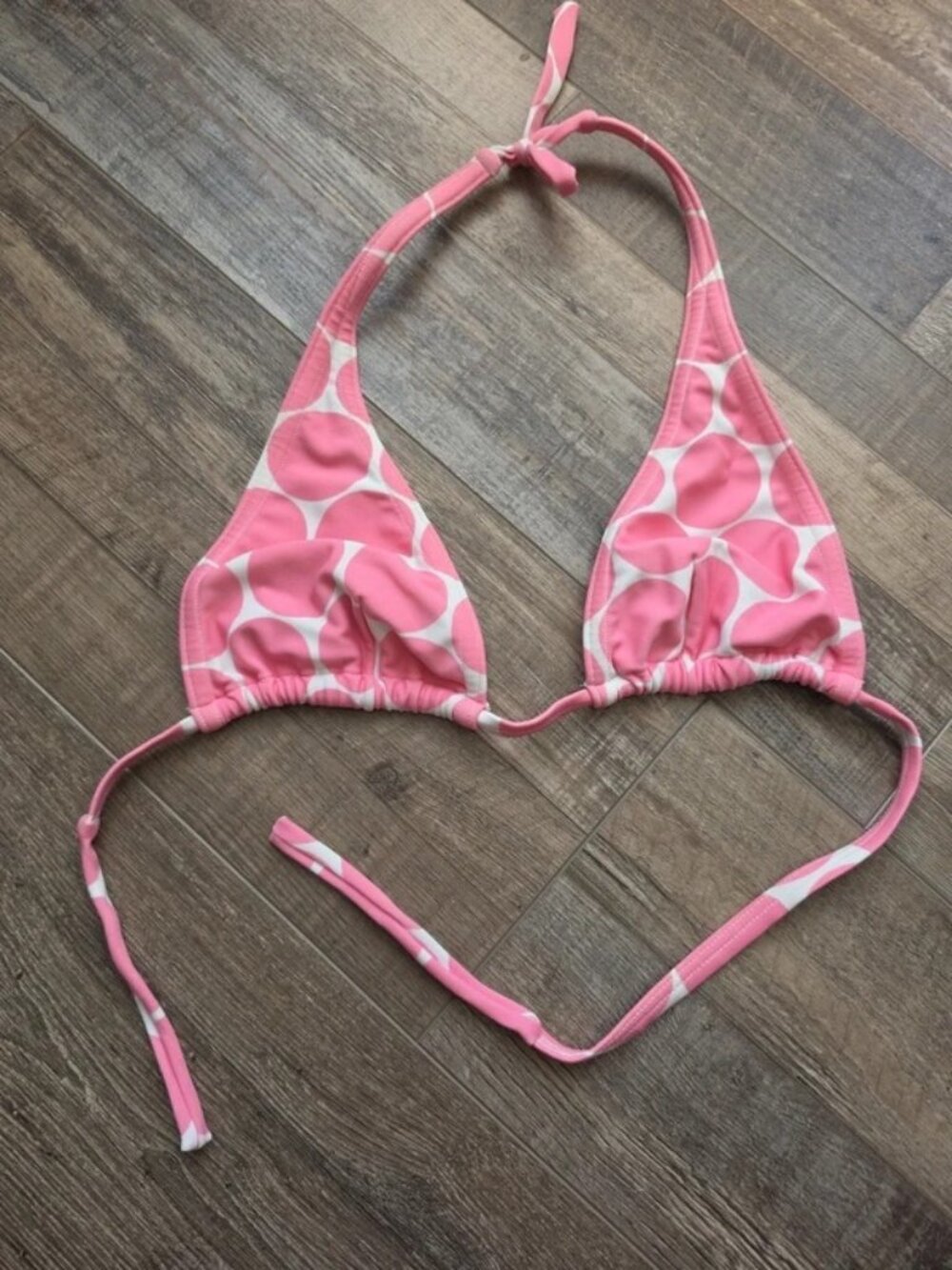 Salinas pink and white bikini top S like new beach vacation